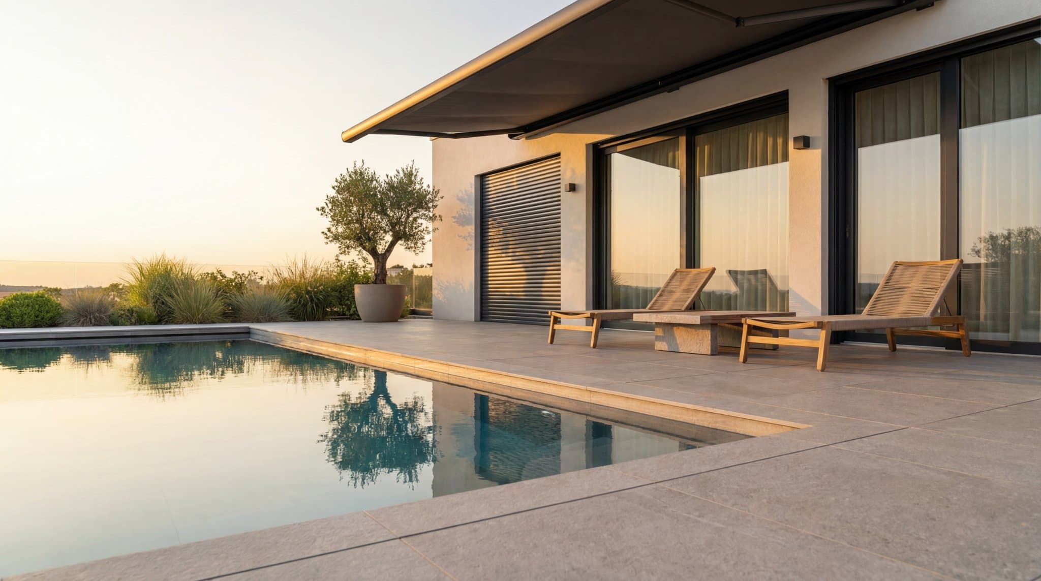Terrasse avec matériaux haut de gamme — Showroom Limex